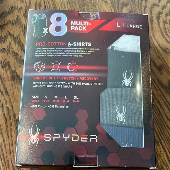 Spyder Pro-Cotton A-Shirts Multi-Pack - Picture 2 of 3